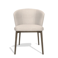 Sedia da pranzo Harmony 6636 in tessuto Guard 01 (grigio chiaro), gambe in noce, vista frontale