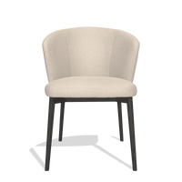 Dining Chair Harmony 6636 in Guard 05 fabric (light grey), tobacco legs, front view