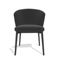 Dining Chair Harmony 6636 in Leather A804 (black), black legs, front view