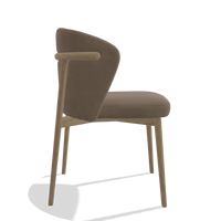 Dining Chair Harmony 6636 in Leather B402 (taupe), natural legs, side view