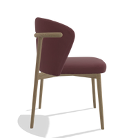Sedia da pranzo Harmony 6636 in Pelle B554 (marrone), gambe in naturale, vista laterale