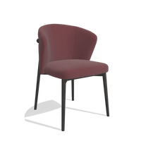 Sedia da pranzo Harmony 6636 in Pelle B554 (marrone), gambe in tabacco, vista angolata