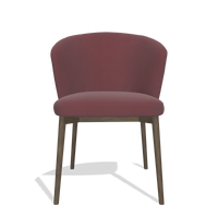 Sedia da pranzo Harmony 6636 in Pelle B554 (marrone), gambe in noce, vista frontale