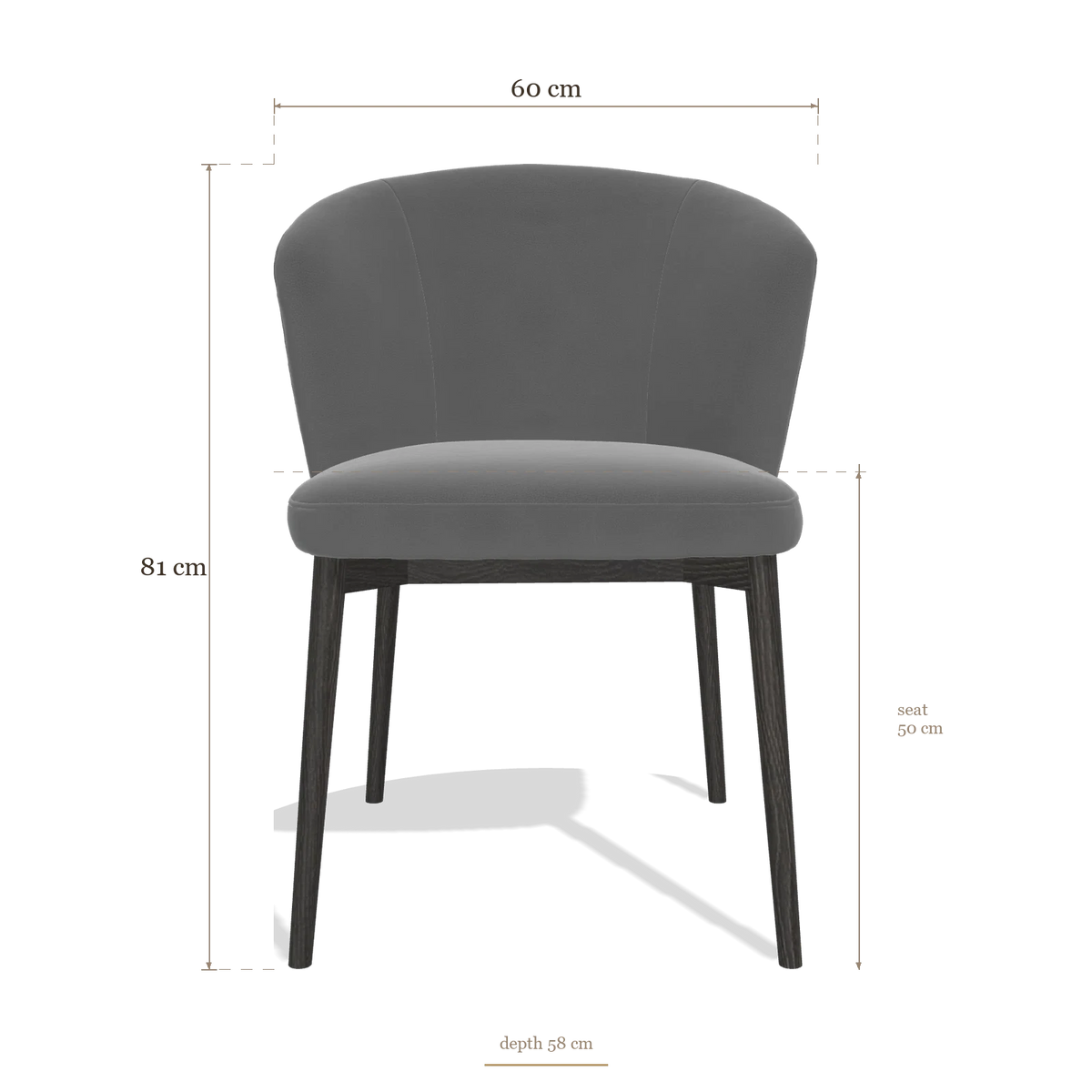 Sedia da pranzo Harmony 6636, dimensioni 60 x 58 x 81 cm