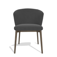 Sedia da pranzo Harmony 6636 in Pelle B905 (antracite), gambe in noce, vista frontale