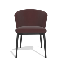 Silla de comedor Harmony 6636 en Piel B938 (chocolate), patas en negro, vista frontal