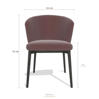 Silla de comedor Harmony 6636, medidas 60 x 58 x 81 cm