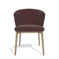 Silla de comedor Harmony 6636 en Piel B938 (chocolate), patas en natural, vista frontal