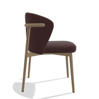 Silla de comedor Harmony 6636 en Piel B938 (chocolate), patas en natural, vista lateral