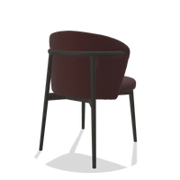 Silla de comedor Harmony 6636 en Piel B938 (chocolate), patas en tabaco, vista trasera en ángulo