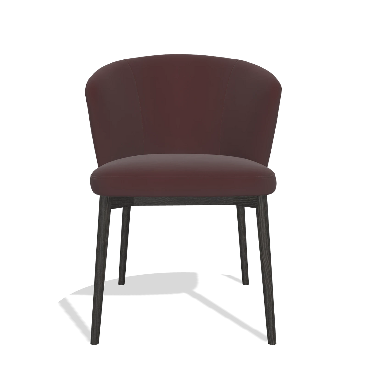 Silla de comedor Harmony 6636 en Piel B938 (chocolate), patas en tabaco, vista frontal