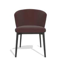 Silla de comedor Harmony 6636 en Piel B938 (chocolate), patas en tabaco, vista frontal