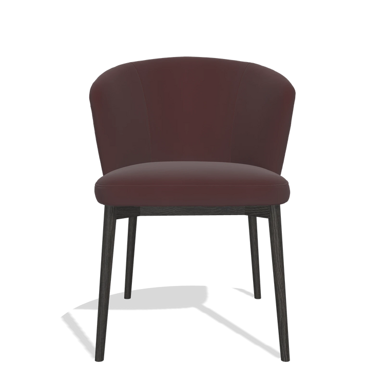 Silla de comedor Harmony 6636 en Piel B938 (chocolate), patas en tabaco, vista frontal