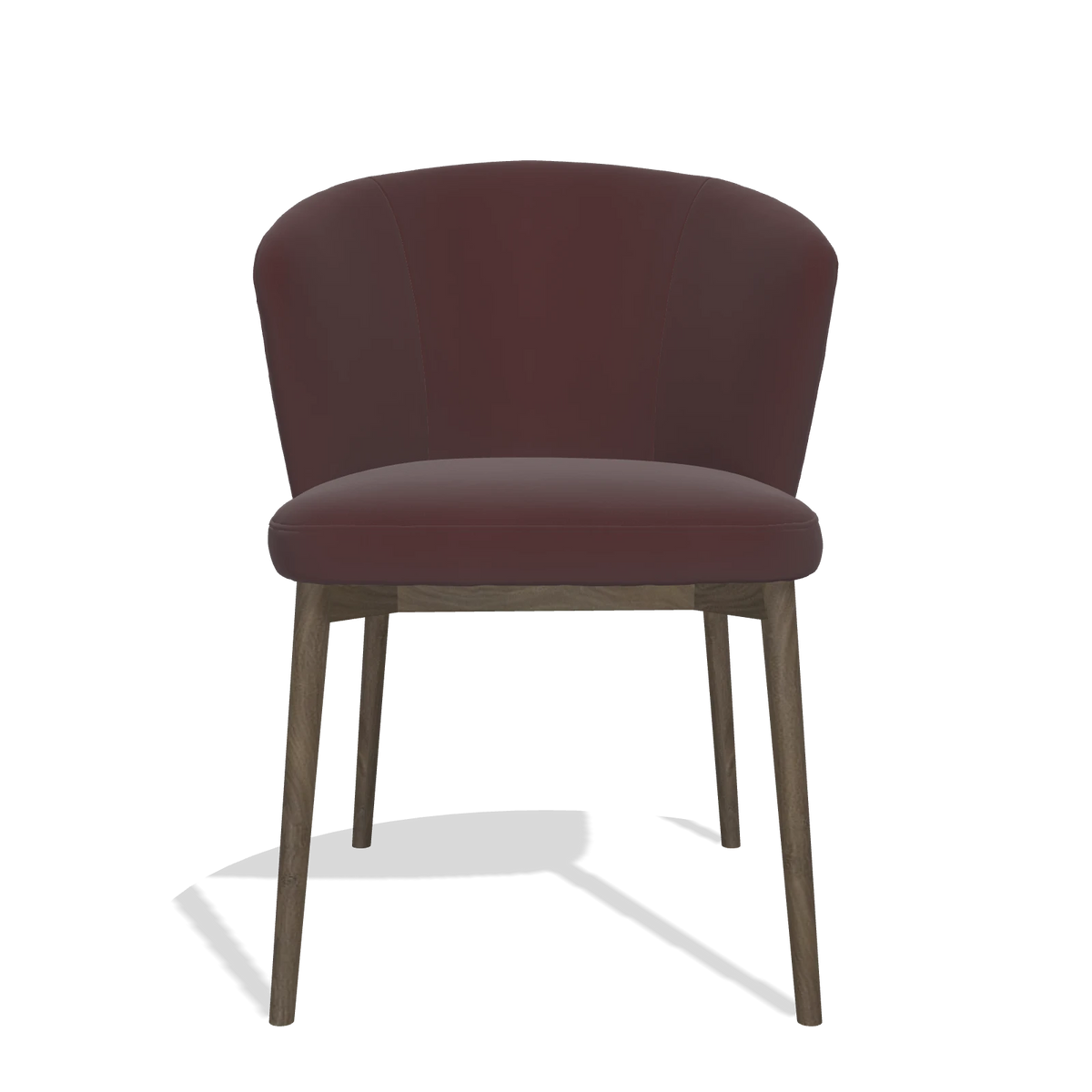 Silla de comedor Harmony 6636 en Piel B938 (chocolate), patas en nogal, vista frontal