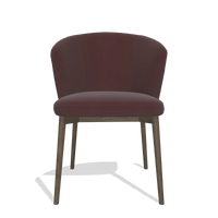 Silla de comedor Harmony 6636 en Piel B938 (chocolate), patas en nogal, vista frontal