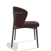 Silla de comedor Harmony 6636 en Piel B938 (chocolate), patas en nogal, vista lateral