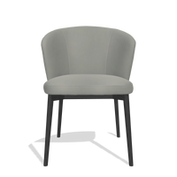 Silla de comedor Harmony 6636 en Piel B967 (greige), patas en negro, vista frontal