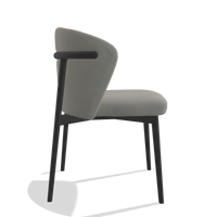 Silla de comedor Harmony 6636 en Piel B967 (greige), patas en negro, vista lateral