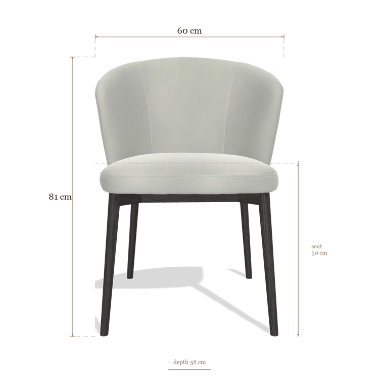 Silla de comedor Harmony 6636, medidas 60 x 58 x 81 cm