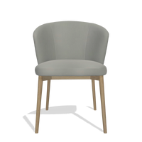 Silla de comedor Harmony 6636 en Piel B967 (greige), patas en natural, vista frontal