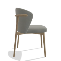 Silla de comedor Harmony 6636 en Piel B967 (greige), patas en natural, vista lateral