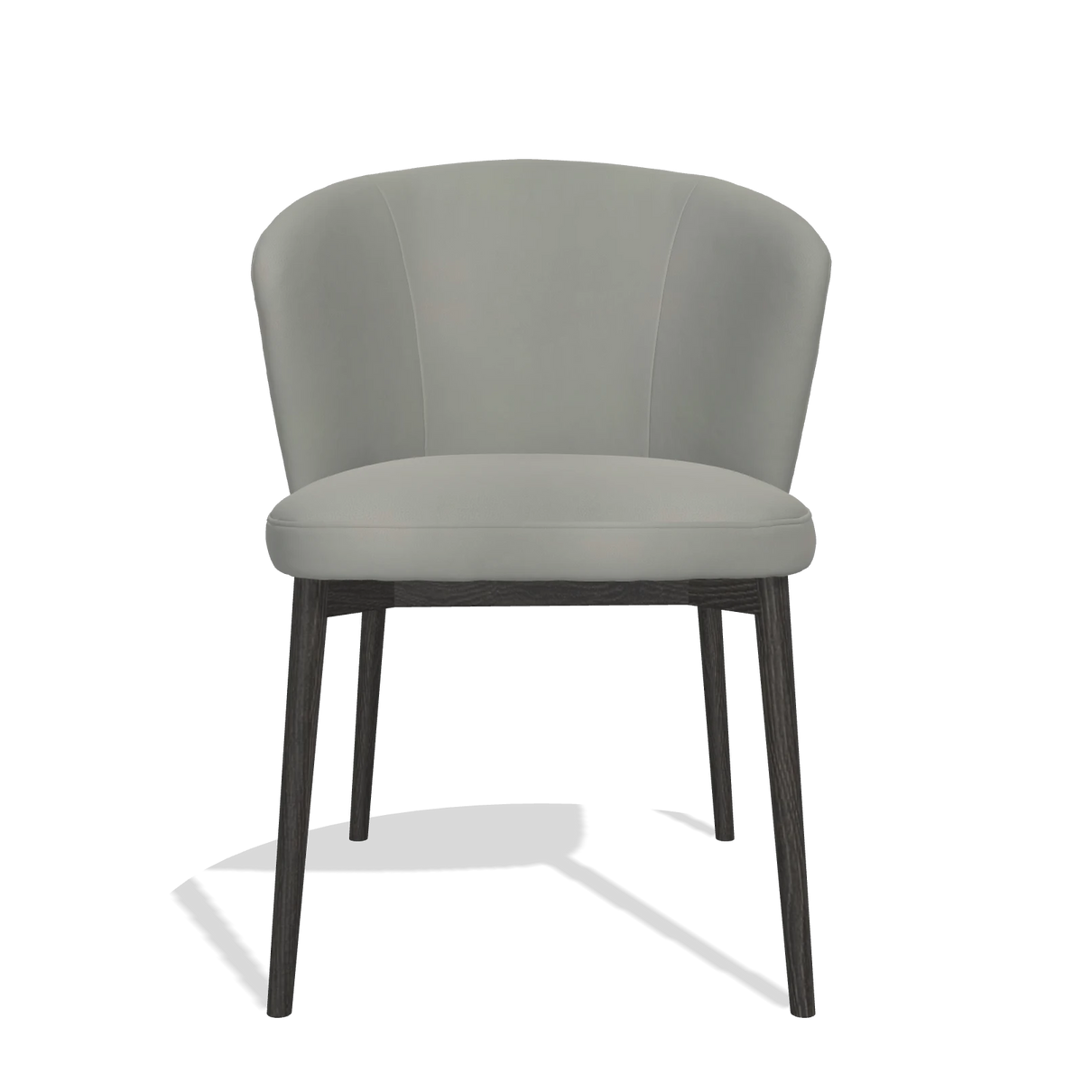 Silla de comedor Harmony 6636 en Piel B967 (greige), patas en tabaco, vista frontal