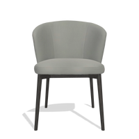 Silla de comedor Harmony 6636 en Piel B967 (greige), patas en tabaco, vista frontal