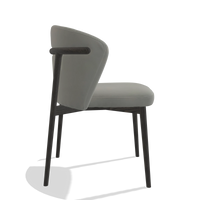 Silla de comedor Harmony 6636 en Piel B967 (greige), patas en tabaco, vista lateral