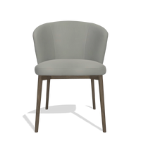 Silla de comedor Harmony 6636 en Piel B967 (greige), patas en nogal, vista frontal
