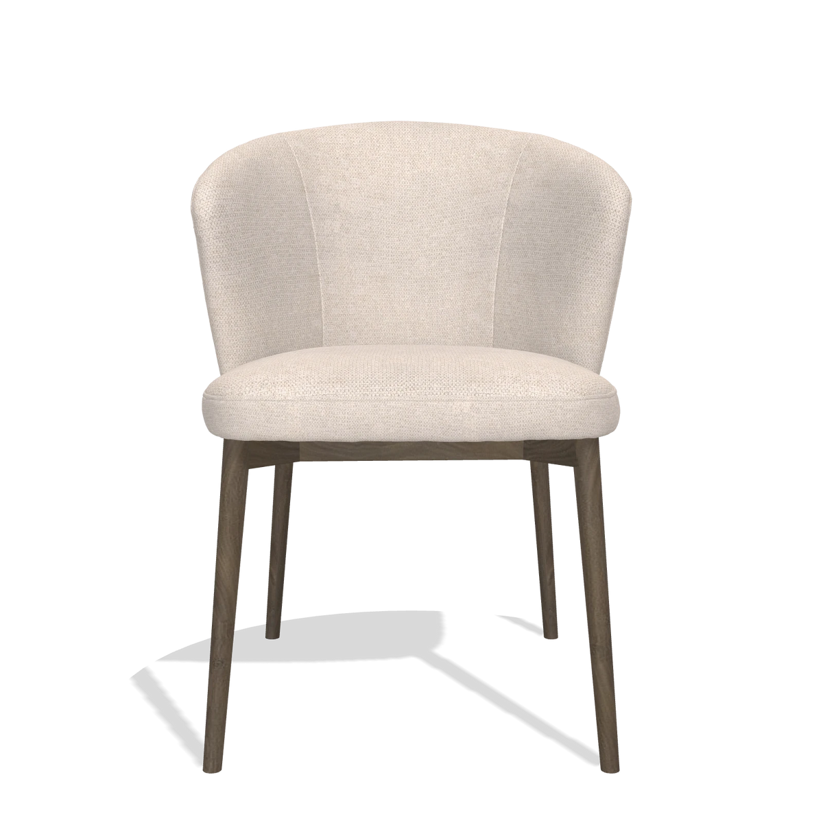 Sedia da pranzo Harmony 6636 in tessuto Mito 01 (grigio chiaro), gambe in noce, vista frontale