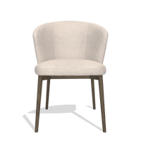 Sedia da pranzo Harmony 6636 in tessuto Mito 01 (grigio chiaro), gambe in noce, vista frontale