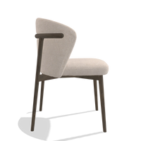 Sedia da pranzo Harmony 6636 in tessuto Mito 01 (grigio chiaro), gambe in noce, vista laterale