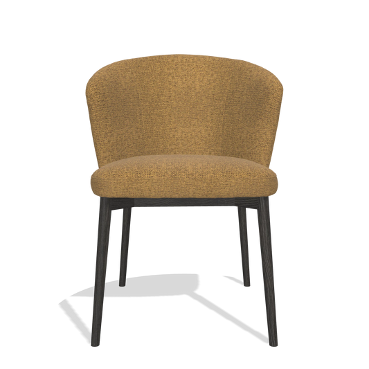 Chaise de salle à manger Harmony 6636 en tissu Mito 06 (cognac), pieds en tabac, vue de face