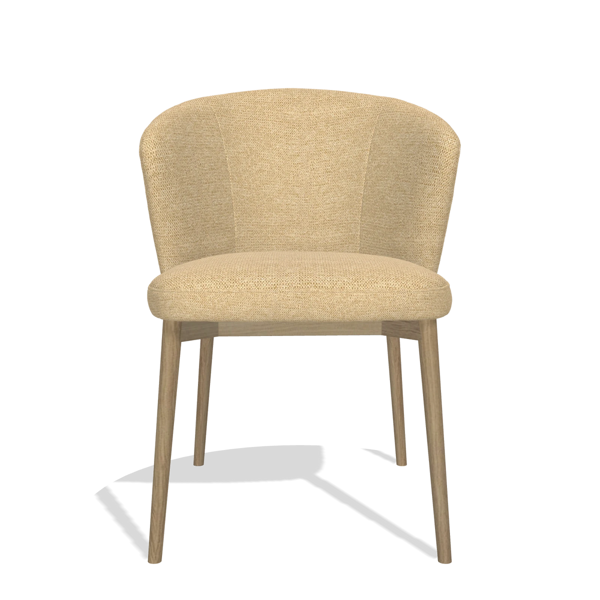 Sedia da pranzo Harmony 6636 in tessuto Mito 170 (beige), gambe in naturale, vista frontale