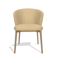 Sedia da pranzo Harmony 6636 in tessuto Mito 170 (beige), gambe in naturale, vista frontale