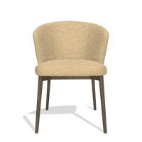Sedia da pranzo Harmony 6636 in tessuto Mito 170 (beige), gambe in noce, vista frontale
