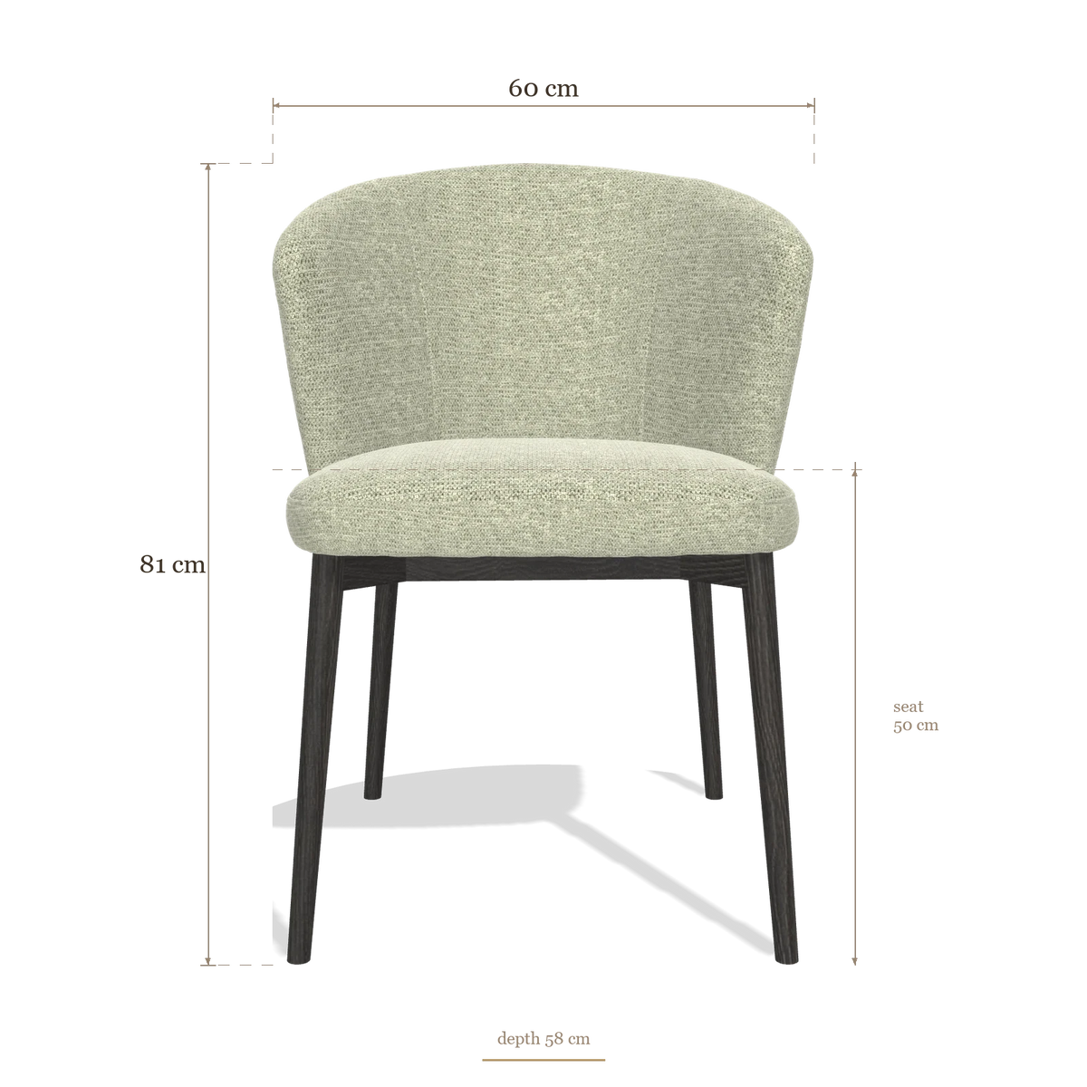 Dining Chair Harmony 6636, dimensions 60 x 58 x 81 cm