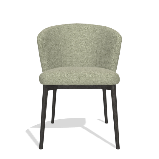 Dining Chair Harmony 6636 in Mito 55 fabric (sage), tobacco legs, front view