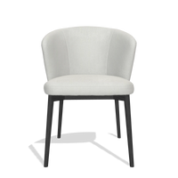 Silla de comedor Harmony 6636 en tela Niagara 901 (gris claro), patas en negro, vista frontal