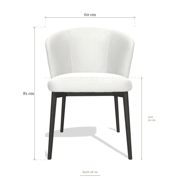 Silla de comedor Harmony 6636, medidas 60 x 58 x 81 cm