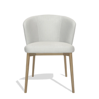 Silla de comedor Harmony 6636 en tela Niagara 901 (gris claro), patas en natural, vista frontal