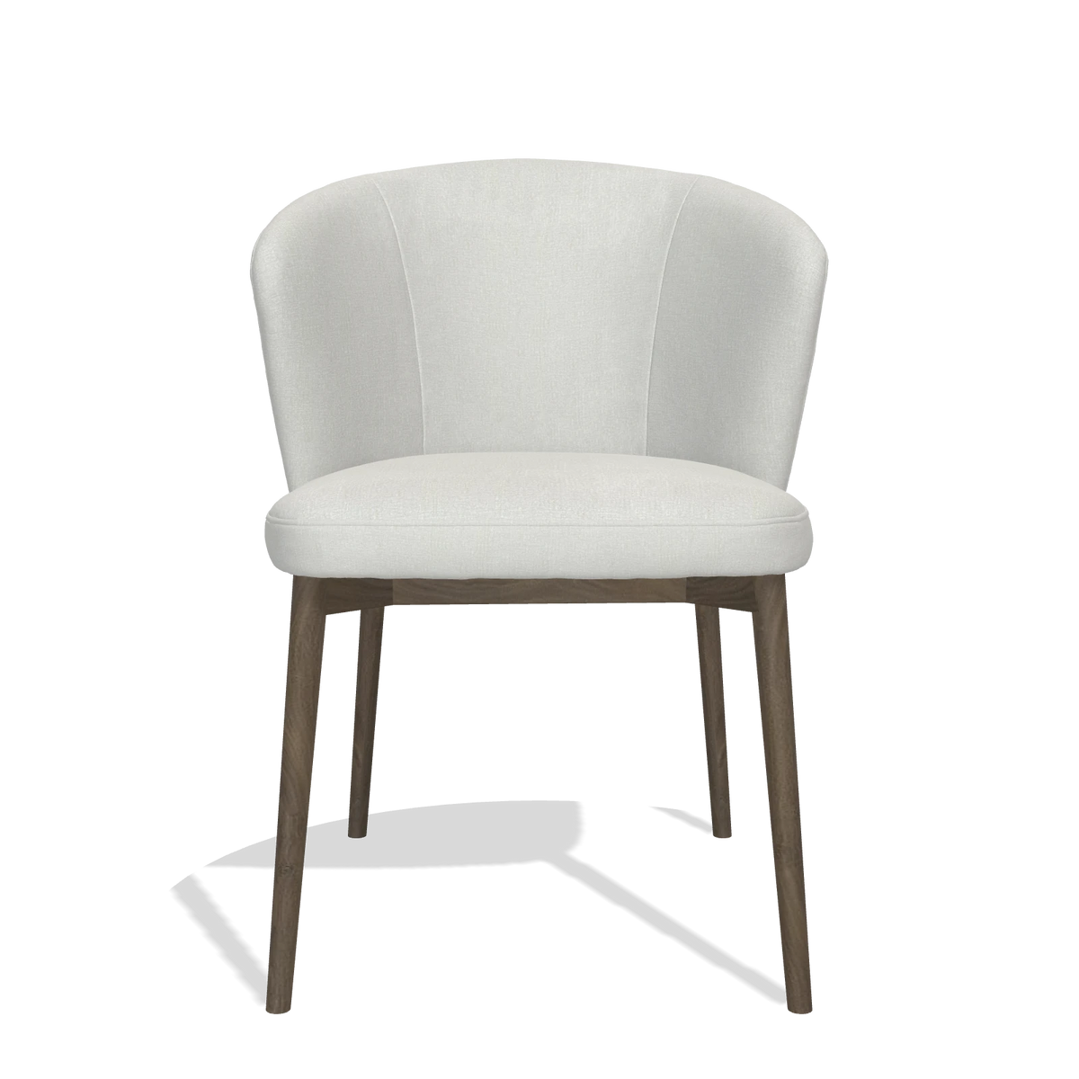 Silla de comedor Harmony 6636 en tela Niagara 901 (gris claro), patas en nogal, vista frontal