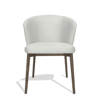 Silla de comedor Harmony 6636 en tela Niagara 901 (gris claro), patas en nogal, vista frontal