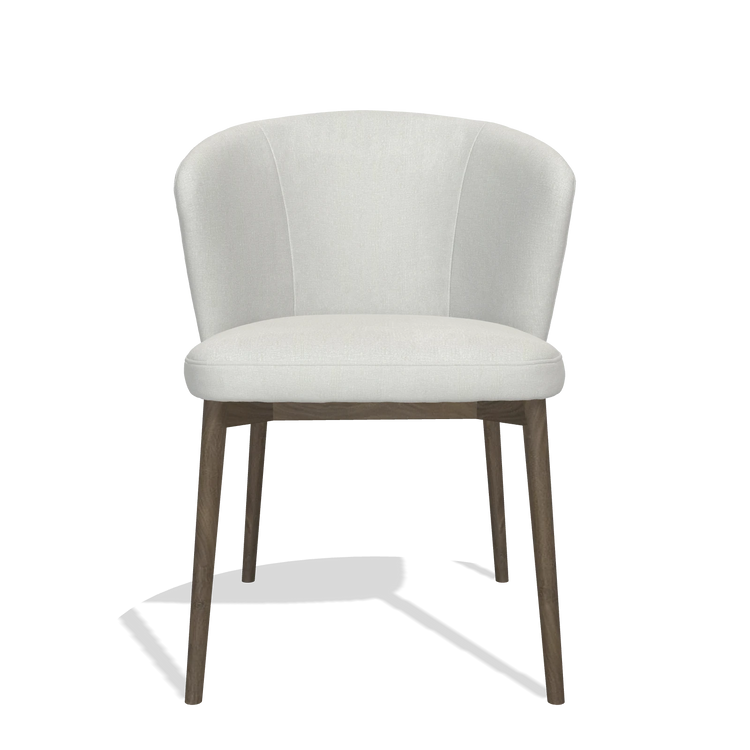 Silla de comedor Harmony 6636 en tela Niagara 901 (gris claro), patas en nogal, vista frontal