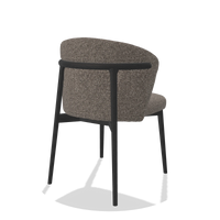 Esszimmerstuhl Harmony 6636 in Stoff Oasis 108 (Dunkelgrau), Beine in Schwarz, Schrägansicht von hinten