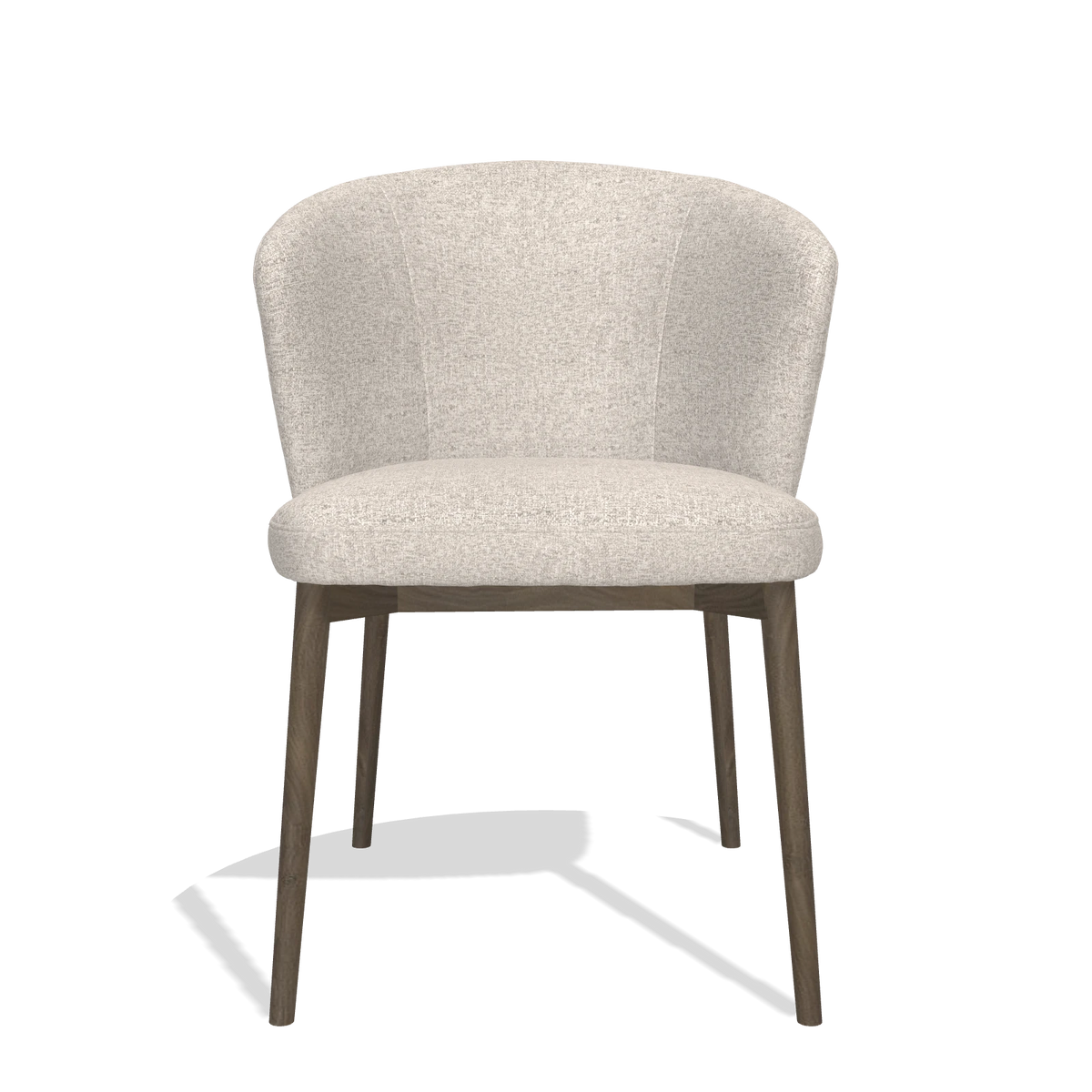 Dining Chair Harmony 6636 in Oasis 196 fabric (light grey), walnut legs, front view