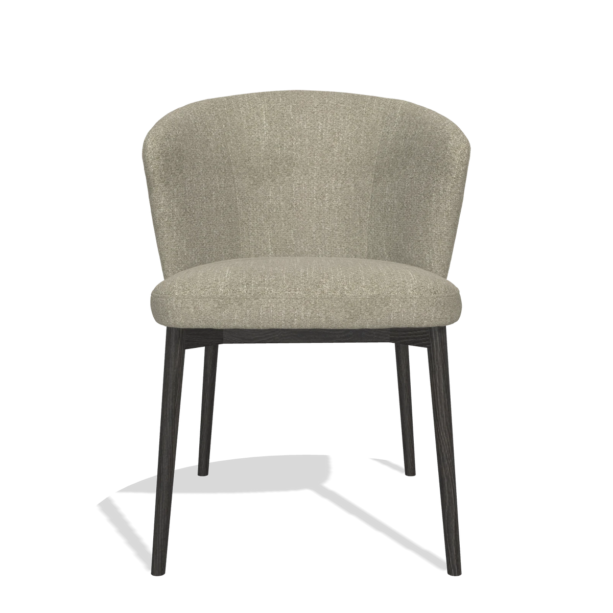 Dining Chair Harmony 6636 in Rhythm 10 fabric (sage), tobacco legs, front view