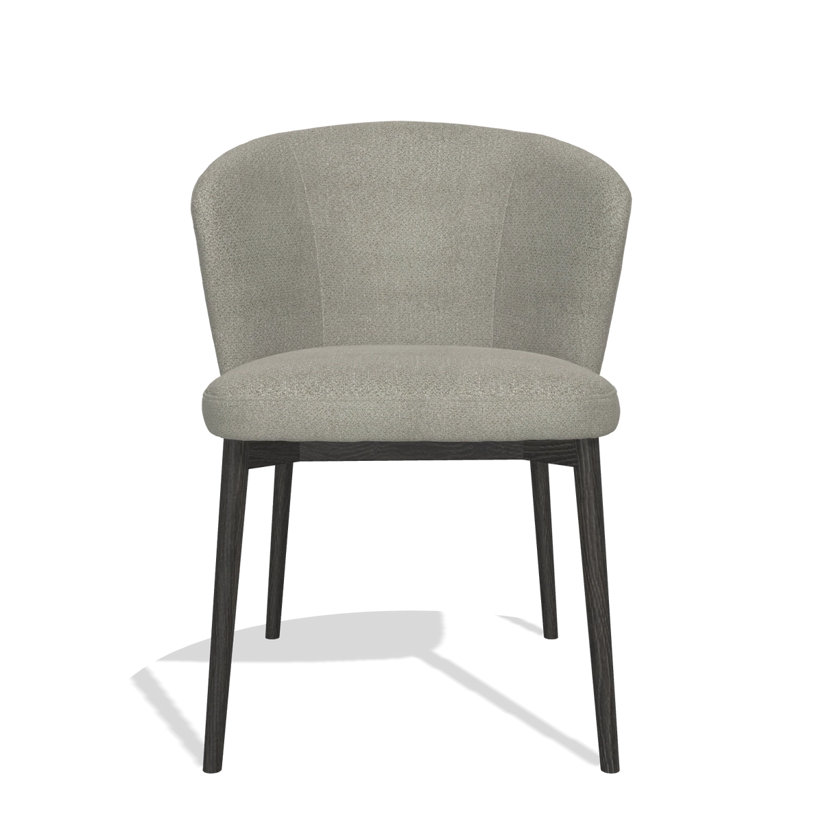 Dining Chair Harmony 6636 in Rhythm 84 fabric (grey), tobacco legs, front view
