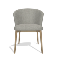Dining Chair Harmony 6636 in Sneak 01 fabric (grey), natural legs, front view
