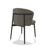 Esszimmerstuhl Harmony 6636 in Stoff Sneak 10 (Dunkelgrau), Beine in Schwarz, Schrägansicht von hinten